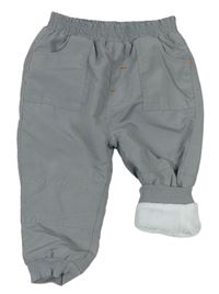 Sivé šušťákové podšité nohavice Ergee