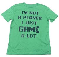 Zelené tričko s nápisom GAP