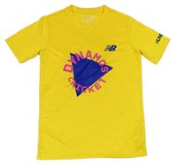 Žlté športové tričko s nápisom New Balance