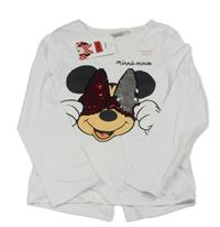 Bílé triko s Mickeym a flitry Disney