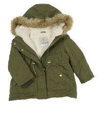 Khaki šusťáková zimní parka s kapucí George 