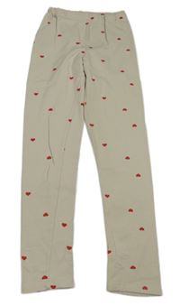 Béžové legíny se srdíčky H&M