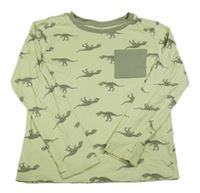 Světlezelené triko s dinosaury H&M