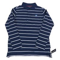 Nové - Tmavomodro-bílé pruhované polo triko Dunnes