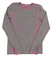 Šedo-růžové melírované sportovní funkční triko Yigga 