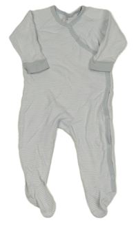 Světlemodro-biely pruhovaný overal