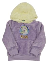 Levandulovo-smetanová chlupatá mikina s Elsou Disney
