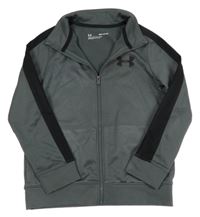 Šedo-černá sportovní funkční propínací mikina s logem Under Armour