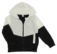 Čierno-biela prepínaci mikina s kapucňou s kapucňou Shein