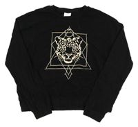 Čierne crop tričko s tigrom S. Oliver