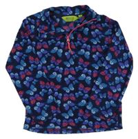 Tmavomodrá fleecová funkčná mikina s motýly Mountain Warehouse
