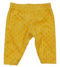 Žluté sametové kalhoty s puntíky Ergee