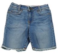 Modré riflové kraťasy s třásněmi Boden