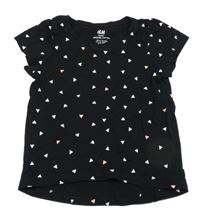 Čierne vzorované tričko H&M