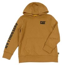 Béžová mikina s nápisom a kapucňou CAT