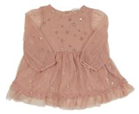 Ružové sieťované šaty s hviezdičkami H&M