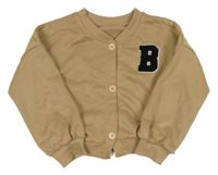 Béžová prepínaci crop mikina s písmenkom