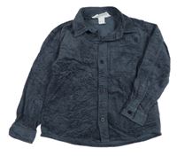 Tmavosivá menšestrová košeľová bunda H&M