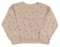 Svetloružová oversize kvetovaná mikina Primark