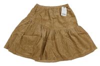Nové - Béžová menšestrová kolová sukňa Next