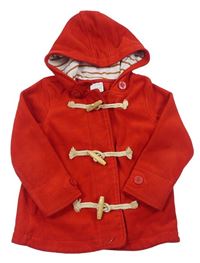 Červený fleecový kabát s kapucňou Next
