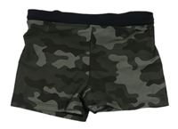 Tmavošedo-šedo-černé army nohavičkové plavky COTTON ON KIDS