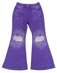 Purpurové flare kalhoty riflového vzhledu SHEIN