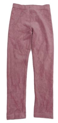 Starorůžové žebrované sametové legíny Matalan