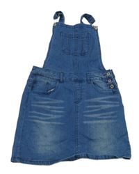 Modrá tepláková rifľová na traká sukňa miss e-vie