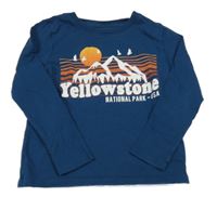 Petrolejové triko s horami a nápisy name it.