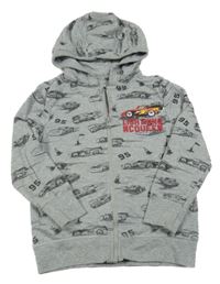 Sivá melírovaná prepínaci mikina s Cars a kapucňou C&A