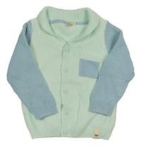 Mátovo-modrý prepínaci sveter s vreckom Kuniboo