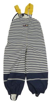 Tmavomodro-bílé pruhované nepromokavé laclové kalhoty bpc