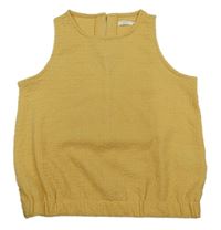 Okrový mačkaný crop top Next