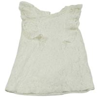 Biele čipkové šaty s kvietkami a volánikmi H&M