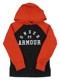 Černo-červená thermo mikina s logem a kapsou a kapucí UNDER ARMOUR