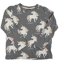 Sivé tričko s jednorožcami H&M