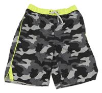 Army-neónově žlté plážové kraťasy s vreckom C&A