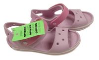 Nové - světlerůžové gumové sandály s logom Crocs vel. 33