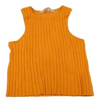 Pomerančový rebrovaný úpletový crop top H&M