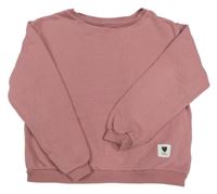 Staroružová crop mikina so srdiečkom H&M