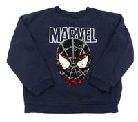 Tmavomodrá mikina so Spidermanem z překlápěcích flitrů zn. H&M