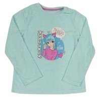 Světlemodré pyžamové triko s dívkou Primark