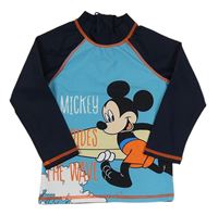 Modro-tmavomodré UV tričko s Mickeym Disney