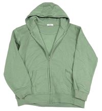 Khaki propínací mikina s kapucí Primark