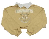 Piesková á crop mikina s erbem a límečkem - Harry Potter H&M