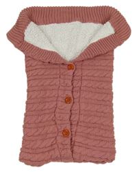 Starorůžový pletený zateplený fusak