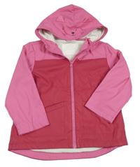 Malinovo-tmavorůžová nepromokavá lehce zateplená bunda s kapucí Infinity Kids