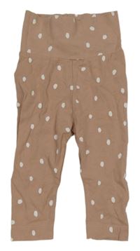 Hnedé bodkovaná é ľahké tepláky H&M