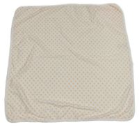 Bílá květovaná bavlněná deka